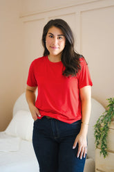 Women's Crew Neck Tee in Cardinal