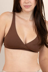 Women's Cross Front Bralette in Toffee