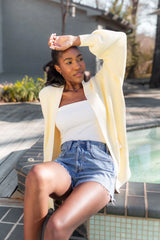Chunky Knit Women's Oversized Cardigan in Chamomile