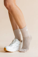 Adult Crew Socks in Bisque
