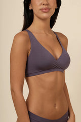 Women's Cross Front Bralette in Currant