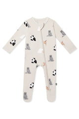 Zippered Footie in Fluffy Cat