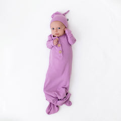 Ribbed Knotted Gown with Hat Set in Poi