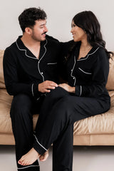 Men's Long Sleeve Pajama Set in Midnight