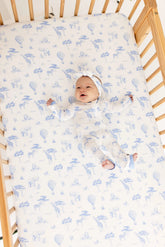 Crib Sheet in Toile Safari
