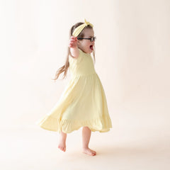 Puff Sleeve Twirl Dress in Chamomile