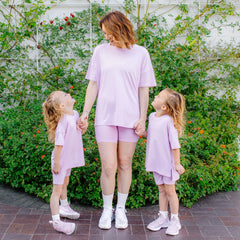 Toddler Biker Short Set in Thistle
