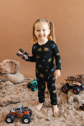 Zippered Romper in Monster Truck