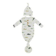 Knotted Gown with Hat Set in Fishing