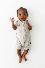 Zipper Shortall Romper in Starry Icon