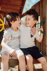 Toddler Basic Tee in Mickey and Friends on Ecru