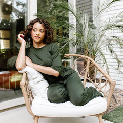 Women's Wide Leg Pant Set in Fir