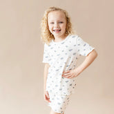 Pointelle Short Sleeve Set in Spray Rose