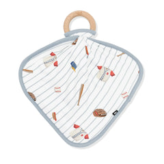 Lovey in Home Run with Removable Wooden Teething Ring
