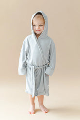 Hooded Bath Robe in Storm