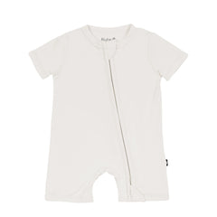 Zippered Shortall Romper in Oat