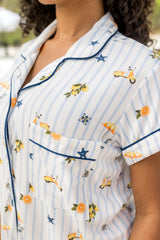 Women's Short Sleeve Pajama Set in Amalfi Coast