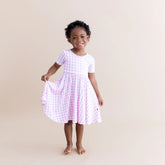 Twirl Dress in Gingham Thistle