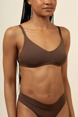 Women's V-Neck Bra in Toffee