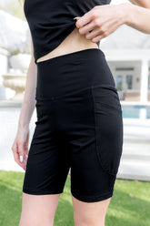 Bamboo Flex High Rise Biker Short in Midnight