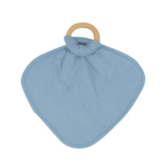 Lovey in Slate with Removable Wooden Teething Ring
