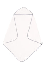 Hooded Bath Towel in Cloud with Storm Trim