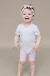 Ribbed Toddler Biker Shorts in Thistle