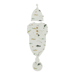 Knotted Gown with Hat Set in Fishing