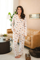 Long-Sleeved Women's Pajama Set in Dachshund