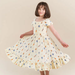 Puff Sleeve Twirl Dress in Winnie the Pooh Celebration