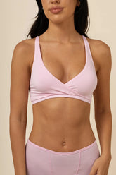 Women's Cross Front Bralette in Peony