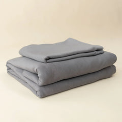 Fitted Sheet with Pillowcases in Charcoal