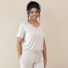 Women’s Relaxed Fit V-Neck in Oat