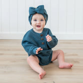 Chunky Knit Romper in Atlantic