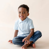 Toddler Short Sleeve Polo in Breeze