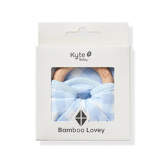 Lovey in Gingham Breeze with Removable Wooden Teething Ring