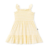 Smocked Dress in Gingham Chamomile