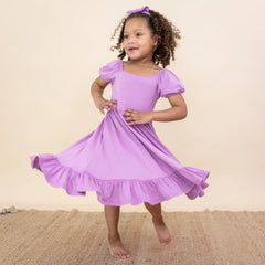 Puff Sleeve Twirl Dress in Poi