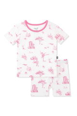 Short Sleeve Pajamas in Toile Ballet