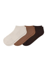 Women's Ankle Socks 3-Pack in Cafe