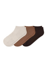 Women's Ankle Socks 3-Pack in Cafe