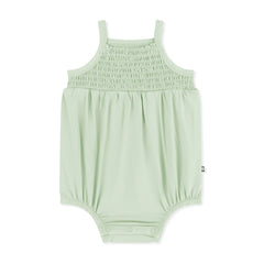Smocked Bubble Romper in Basil