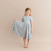 Twirl Dress in Mallard Duck