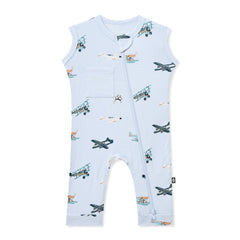 Zippered Sleeveless Romper in Take Off