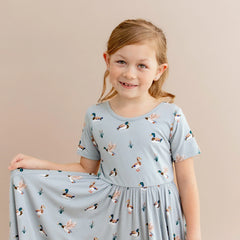 Twirl Dress in Mallard Duck