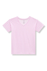 Women's Relaxed Fit V-Neck in Gingham Thistle