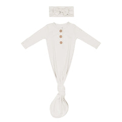 Knotted Gown with Bow Set in Oat