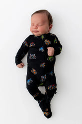 Zippered Footie in Monster Truck