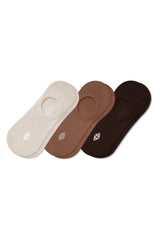 Women's No Show Socks 3-Pack in Cafe