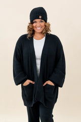 Chunky Knit Women's Oversized Cardigan in Midnight